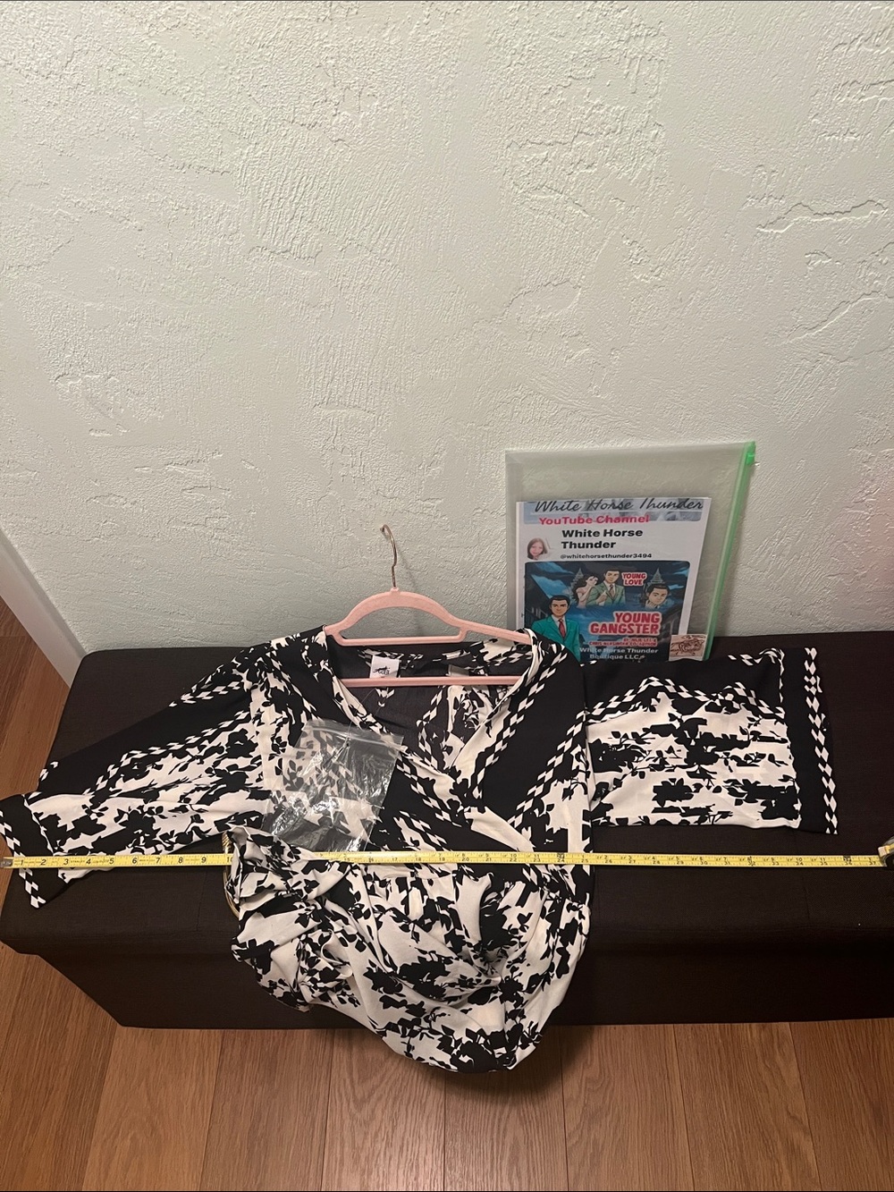 #1984**CAbi Black and White Abstract Floral Romper - Picture 7 of 13